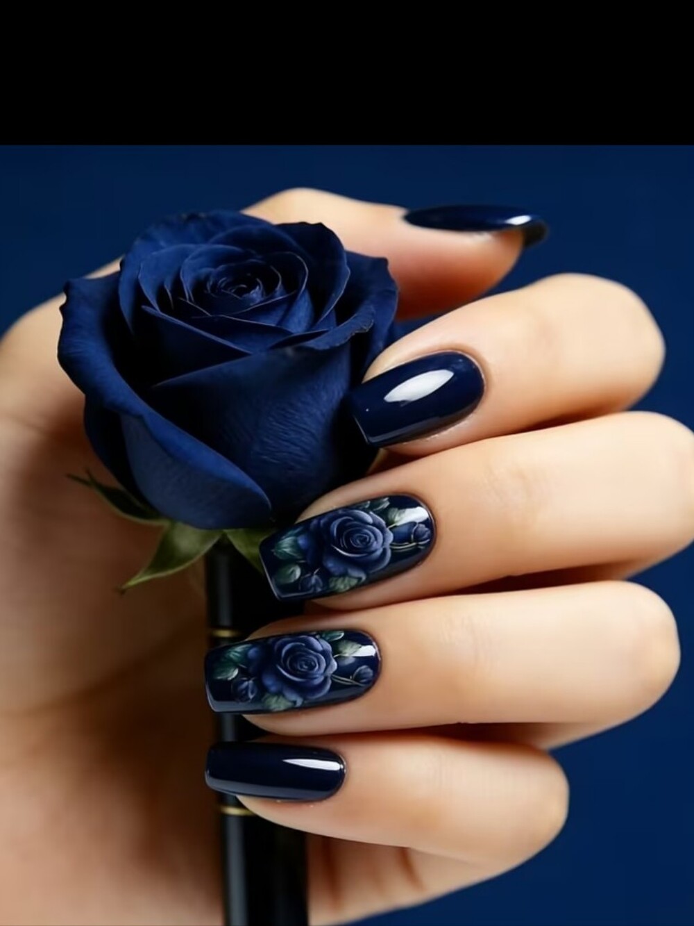 🔥3/$21 Blue Rose Press On Nails Set